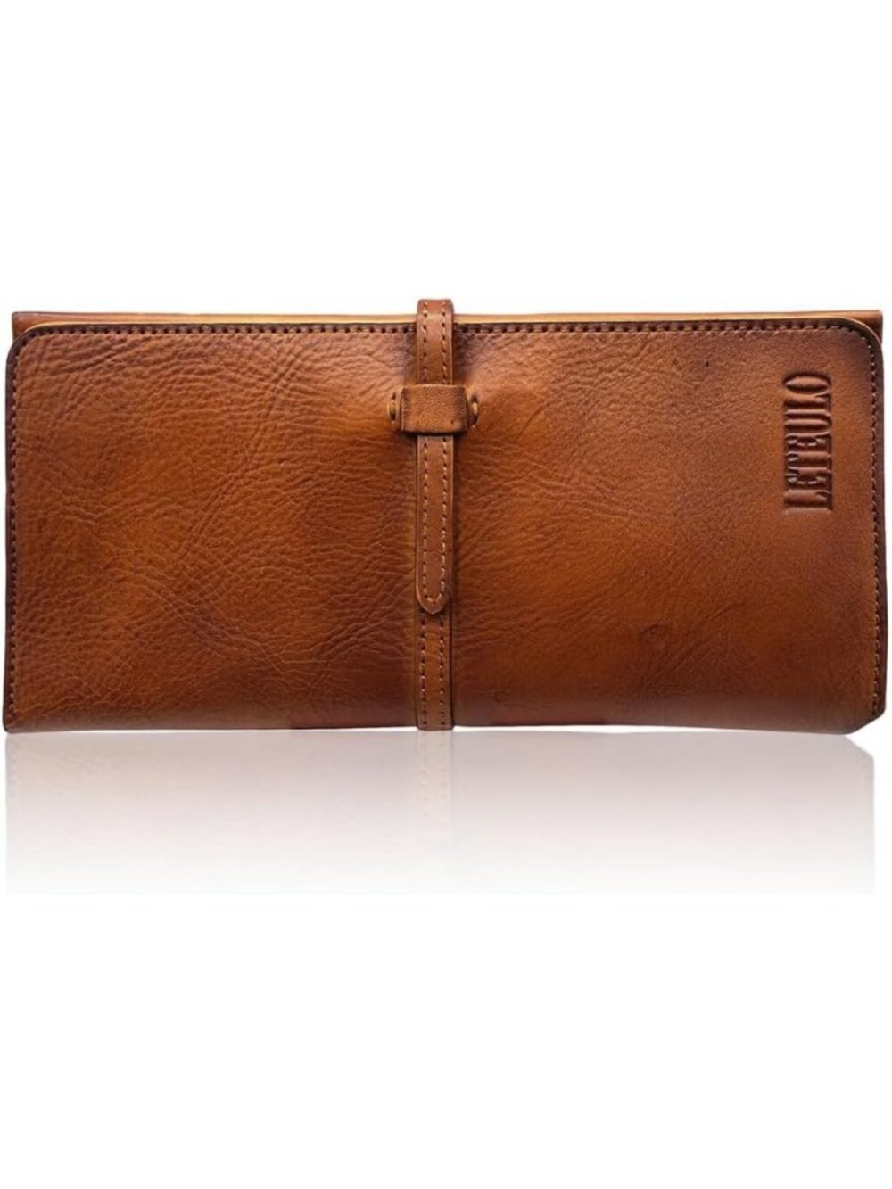 Genuine Leather Wallet for Women - Dip Dye Card Organizer & Coin Purse
